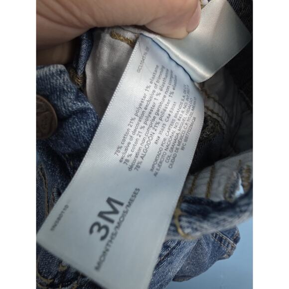 Oshkosh B’gosh baby 3m distressed denim overalls with light blue pocket vestbak - Picture 8 of 9